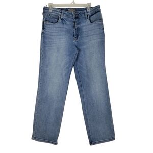 Kut From The Kloth Elizabeth Crop High Rise Straight Leg Blue Denim Jeans